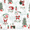Twas Main SC13460 White SPARKLE - Riley Blake Designs - Christmas Santa Claus Silver SPARKLE - Quilting Cotton Fabric