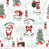 31" End of Bolt - Twas Main SC13460 White SPARKLE - Riley Blake Designs - Christmas Santa Claus Silver SPARKLE - Quilting Cotton Fabric