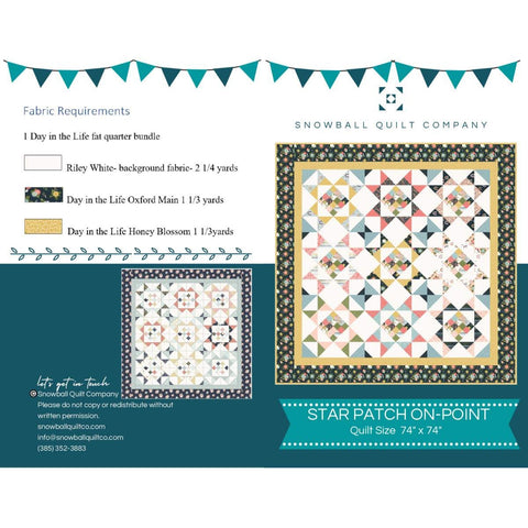 SALE Star Patch On-Point Quilt PATTERN P143 by Snowball Quilt Company - Riley Blake Designs - INSTRUCTIONS Only - Piecing