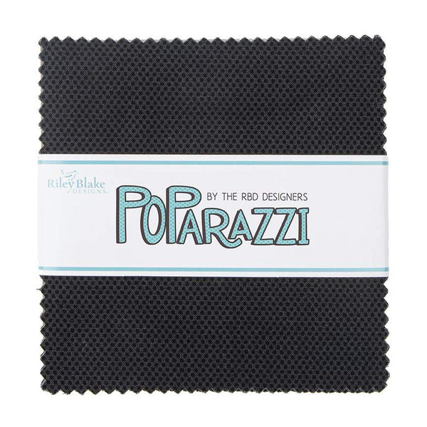 SALE POParazzi Black Charm Pack 5" Stacker Bundle - Riley Blake Designs - 42 piece Precut Pre cut - Tiny Squares - Quilting Cotton Fabric