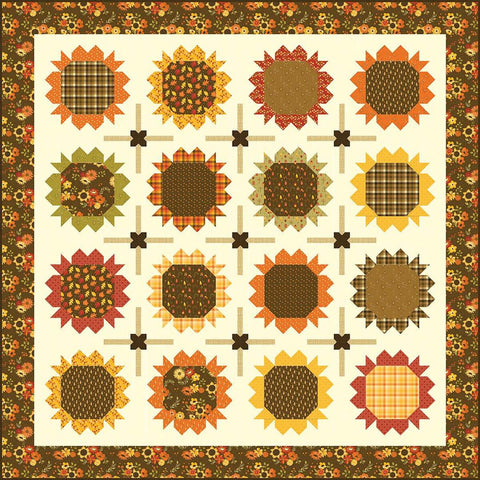SALE Fields of France Quilt PATTERN P157 by Sandy Gervais - Riley Blake Designs - INSTRUCTIONS Only - Flowers Sunflowers