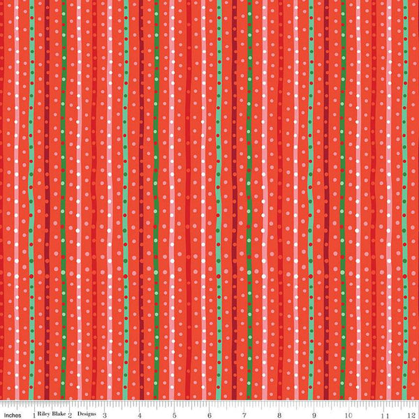 Twas Sugarplum Stripe C13465 Red - Riley Blake Designs - Christmas Stripes Striped - Quilting Cotton Fabric