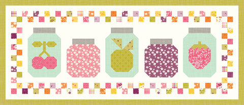 In a Fruit Jar Summer Runner Boxed Kit KT-13390 - Riley Blake Designs - Adel in Summer - Box Pattern Fabric - Quilting Cotton Fabric