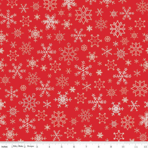 Peace on Earth Snowflakes C13457 Red - Riley Blake Designs - Christmas - Quilting Cotton Fabric