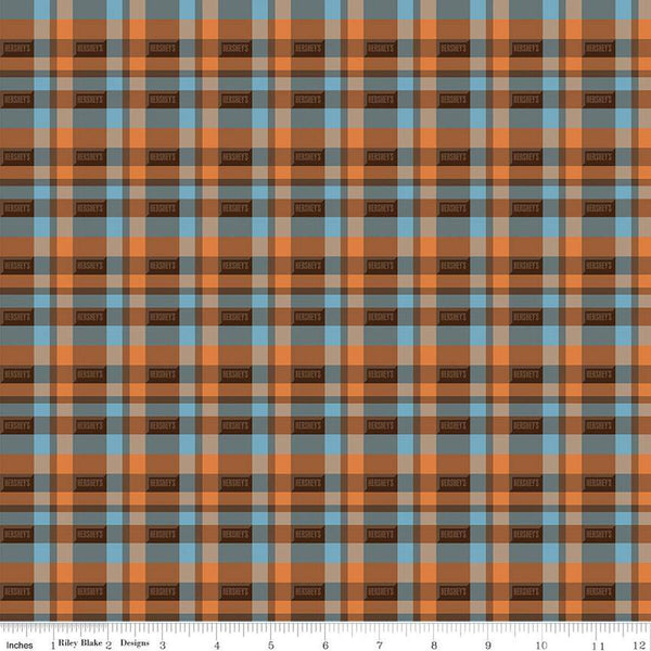 Camp S'mores Plaid C13624 Orange by Riley Blake - Hershey Hershey's Camping - Quilting Cotton Fabric