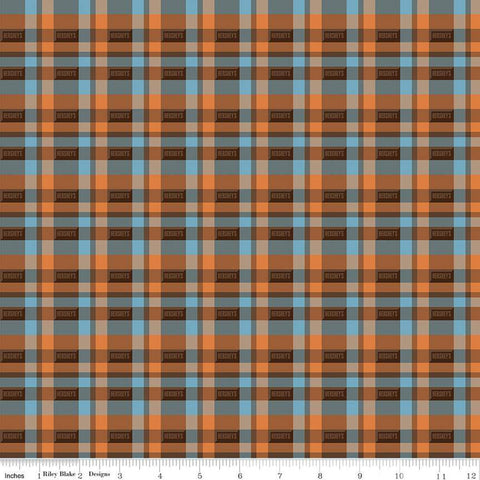 Camp S'mores Plaid C13624 Orange by Riley Blake - Hershey Hershey's Camping - Quilting Cotton Fabric