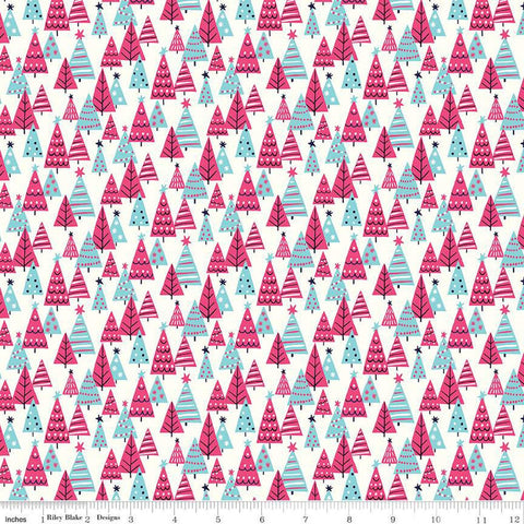 Deck the Halls Happy Forest B 01666884B - Riley Blake Designs - Christmas Trees -  Liberty Fabrics  - Quilting Cotton Fabric