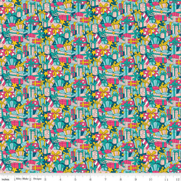 SALE Deck the Halls Present Surprise A 01666885A - Riley Blake Designs - Christmas Trees -  Liberty Fabrics  - Quilting Cotton Fabric