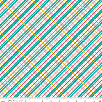 Deck the Halls In Check A 01666886A - Riley Blake Designs - Christmas Diagonal Plaid -  Liberty Fabrics  - Quilting Cotton Fabric