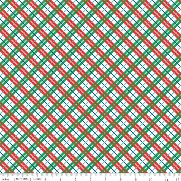 34" End of Bolt - SALE Deck the Halls In Check B 01666886B - Riley Blake - Diagonal -  Liberty Fabrics  - Quilting Cotton Fabric