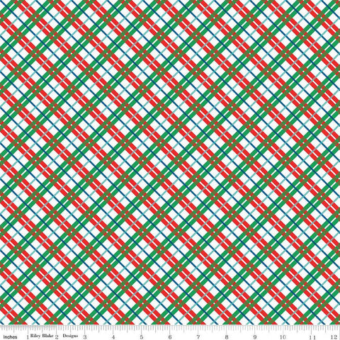 34" End of Bolt - SALE Deck the Halls In Check B 01666886B - Riley Blake - Diagonal -  Liberty Fabrics  - Quilting Cotton Fabric