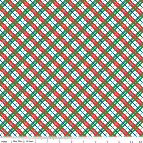 34" End of Bolt - SALE Deck the Halls In Check B 01666886B - Riley Blake - Diagonal -  Liberty Fabrics  - Quilting Cotton Fabric