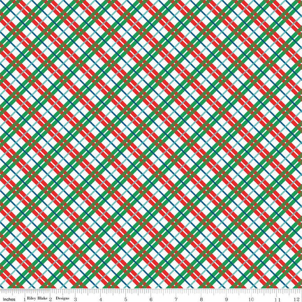 34" End of Bolt - SALE Deck the Halls In Check B 01666886B - Riley Blake - Diagonal -  Liberty Fabrics  - Quilting Cotton Fabric
