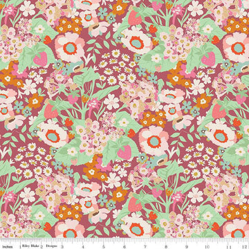 CLEARANCE In the Afterglow Main C13370 Orchid - Riley Blake Designs - Floral Flowers - Quilting Cotton Fabric