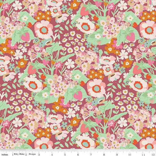 CLEARANCE In the Afterglow Main C13370 Orchid - Riley Blake Designs - Floral Flowers - Quilting Cotton Fabric