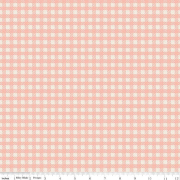 9" End of Bolt - In the Afterglow PRINTED Gingham C13373 Apricot - Riley Blake Designs - 1/4" Cream/Apricot Checks- Quilting Cotton Fabric