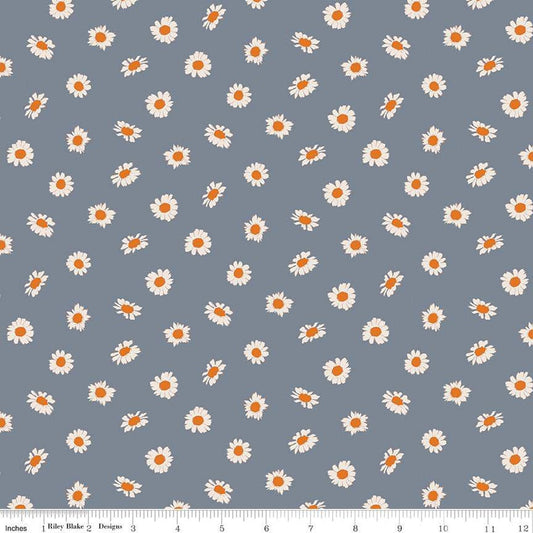 19" End of Bolt - DEAL In the Afterglow Daisies C13375 Stone - Riley Blake Designs - Floral Flowers - Quilting Cotton Fabric