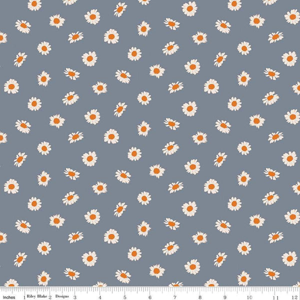 CLEARANCE In the Afterglow Daisies C13375 Stone by Riley Blake Designs - Floral Flowers - Quilting Cotton Fabric