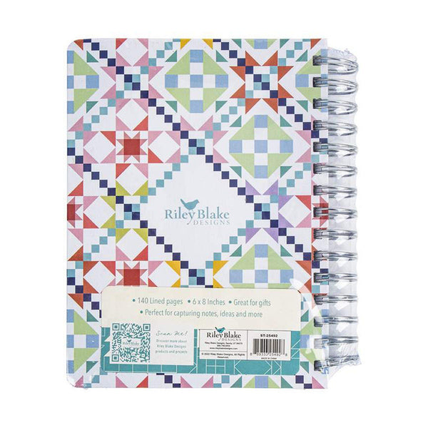 SALE Riley Blake Designs Quilty Notebook ST-25492 - Riley Blake Designs - Spiral Notebook - 140 Lined Pages - 6"x 8"