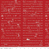 SALE White as Snow Snow Story C13563 Red - Riley Blake Designs - Christmas White Text Pictures - Quilting Cotton Fabric