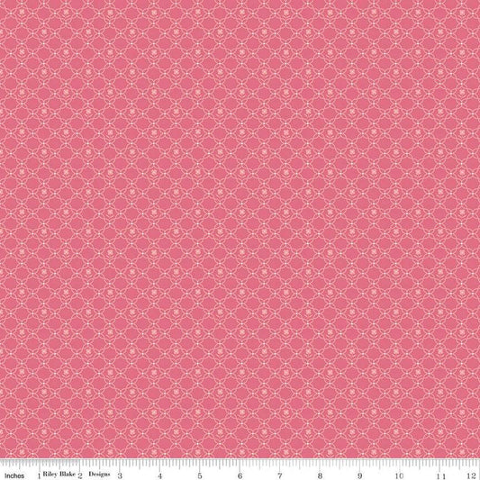 SALE Home Town Park C13581 Tea Rose - Riley Blake Designs - Geometric Floral Flowers - Lori Holt - Quilting Cotton Fabric