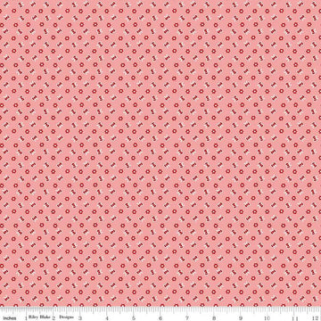 SALE Home Town Hardman C13587 Heirloom Coral - Riley Blake Designs - Floral Flowers - Lori Holt - Quilting Cotton Fabric