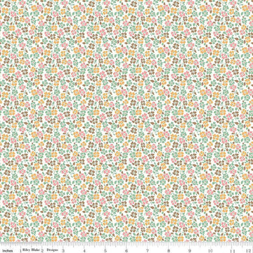 SALE Home Town Forman C13589 Leaf - Riley Blake Designs - Floral Flowers - Lori Holt - Quilting Cotton Fabric