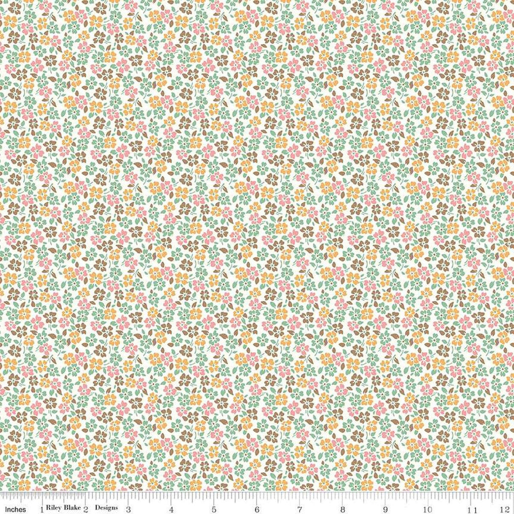 SALE Home Town Forman C13589 Leaf by Riley Blake Designs - Floral Flowers - Lori Holt - Quilting Cotton Fabric