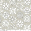 18" End of Bolt - SALE White as Snow Snowflakes C13564 Gray - Riley Blake - Christmas White Cutout Snowflakes on Gray - Quilting Cotton
