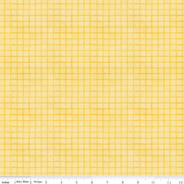 White as Snow Windowpane Plaid C13565 Yellow - Riley Blake Designs - Christmas Cutout Snowflakes - Quilting Cotton Fabric