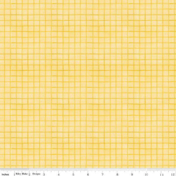 White as Snow Windowpane Plaid C13565 Yellow - Riley Blake Designs - Christmas Cutout Snowflakes - Quilting Cotton Fabric