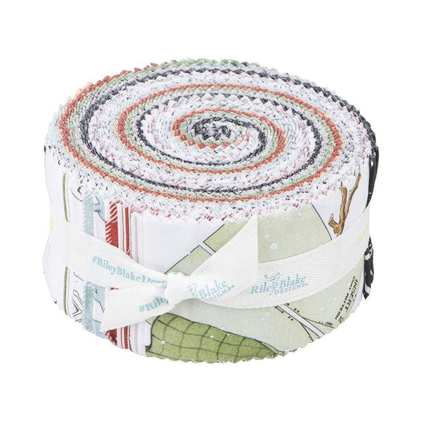 SALE White as Snow 2.5 Inch Rolie Polie Jelly Roll 40 pieces - Riley Blake Designs - Precut Pre cut Bundle - Christmas - Cotton Fabric