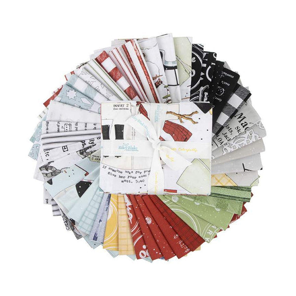 SALE White as Snow Fat Quarter Bundle 41 pieces - Riley Blake Designs - Pre cut Precut - Christmas - Quilting Cotton Fabric