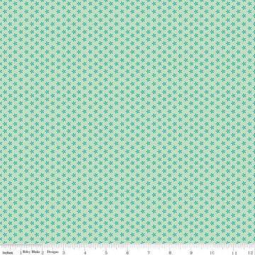 Bee Basics Tiny Daisy Teal - Riley Blake Designs - Floral Flowers - Quilting Cotton Fabric