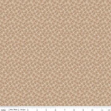 SALE Home Town Bodell C13594 Tea Dye - Riley Blake Designs - Floral Flowers - Lori Holt - Quilting Cotton Fabric