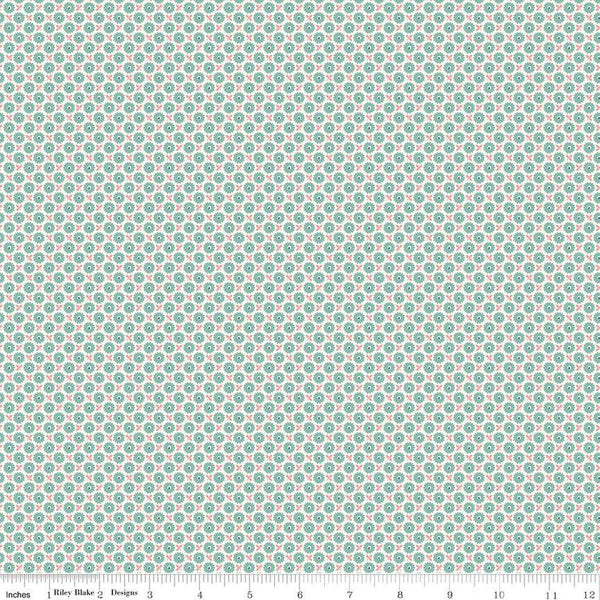 SALE Home Town Crane C13596 Heirloom Sea Glass by Riley Blake Designs - Floral Flowers - Lori Holt - Quilting Cotton Fabric