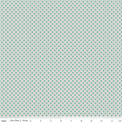 SALE Home Town Crane C13596 Heirloom Sea Glass by Riley Blake Designs - Floral Flowers - Lori Holt - Quilting Cotton Fabric