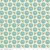 2yrd 25" End of Bolt - SALE Home Town WIDEBACK WB13601 Heirloom Sea Glass - Riley Blake - 108" Floral -Lori Holt -Quilting Cotton Fabric