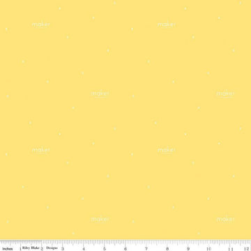 CLEARANCE Fat Quarter End of Bolt - Make Maker C13424 Yellow - Riley Blake Designs - Text Xs - Quilting Cotton Fabric