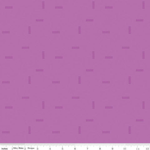 Make Stitched Up C13425 Violet - Riley Blake Designs - Dashed Lines Tone-on-Tone - Quilting Cotton Fabric
