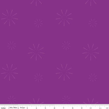 Fat Quarter End of Bolt - CLEARANCE Make Seam Ripper C13426 Purple by Riley Blake Designs - Starbursts Tone-on-Tone - Quilting Cotton Fabric