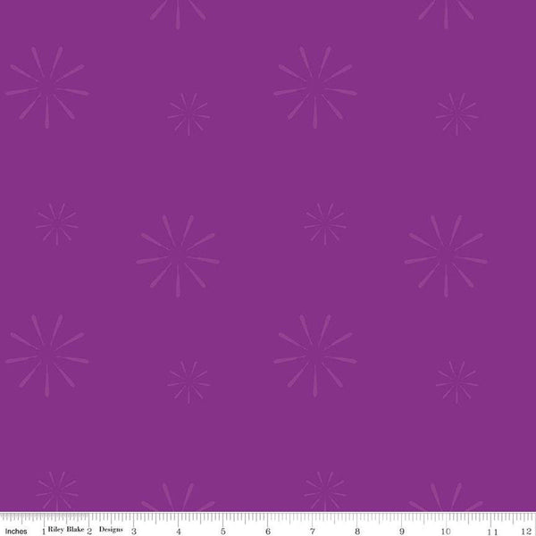 CLEARANCE Make Seam Ripper C13426 Purple by Riley Blake Designs - Starbursts Tone-on-Tone - Quilting Cotton Fabric