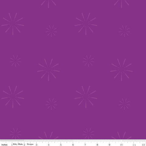 CLEARANCE Make Seam Ripper C13426 Purple by Riley Blake Designs - Starbursts Tone-on-Tone - Quilting Cotton Fabric