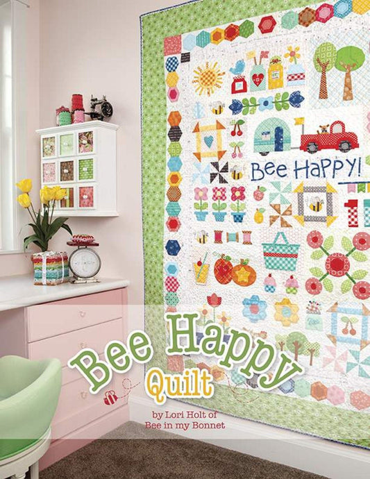 SALE Bee Happy Quilt PATTERN Booklet P120 - Lori Holt - Riley Blake Designs - INSTRUCTIONS Only - Sew Simple Shapes Required 88 Pages