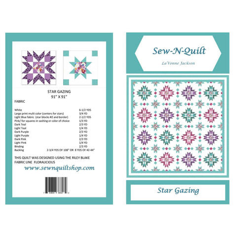 SALE Sew-N-Quilt Stargazing Quilt PATTERN P188 by LaVonne Jackson - Riley Blake Designs - INSTRUCTIONS Only - Two Different Pieced Stars