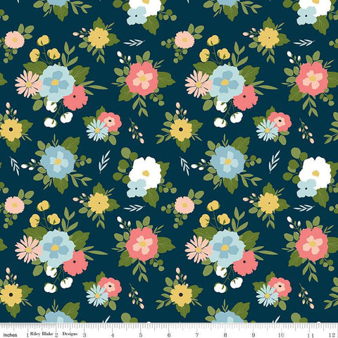 27" End of Bolt Piece - Day in the Life Main C13660 Oxford by Riley Blake Designs - Floral Flowers - Quilting Cotton Fabric