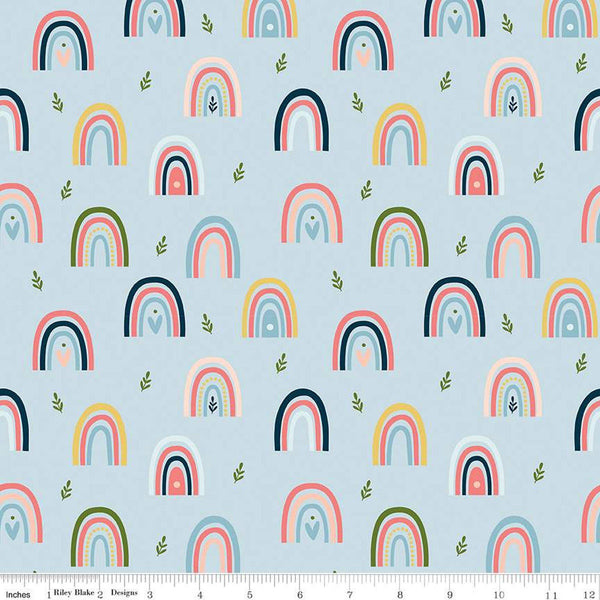 CLEARANCE Day in the Life Rainbows C13661 Sky by Riley Blake Designs - Quilting Cotton Fabric