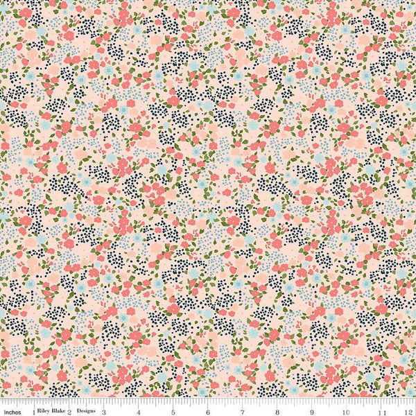 SALE Day in the Life Floral C13662 Blush by Riley Blake Designs - Flowers Blossoms - Quilting Cotton Fabric