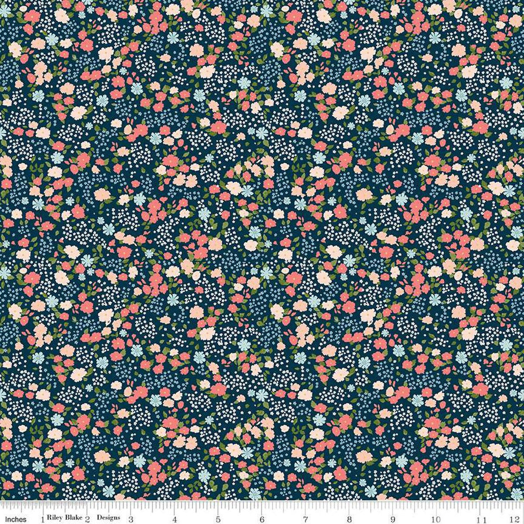 SALE Day in the Life Floral C13662 Oxford by Riley Blake Designs - Flowers Blossoms - Quilting Cotton Fabric