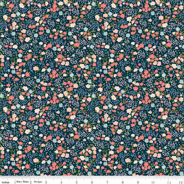 Day in the Life Floral C13662 Oxford by Riley Blake Designs - Flowers Blossoms - Quilting Cotton Fabric